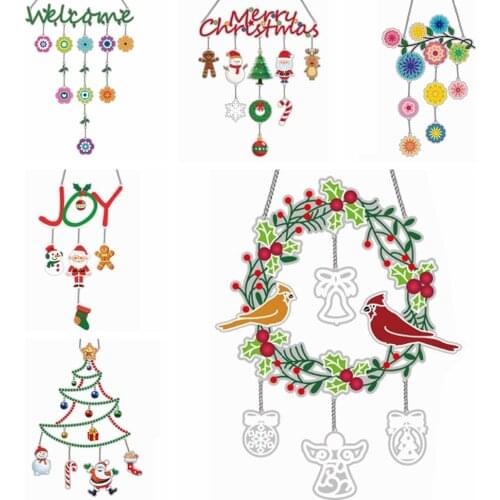 New Diamond Painting Christmas Hanging Ornaments Special shaped Drill Flower Home Window Pendant For Door Home Wall Decoration