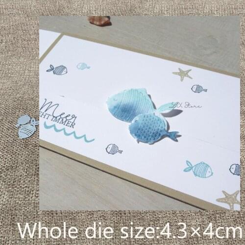 New Design Craft Metal stencil Cutting Dies 2pcs fish decoration scrapbook die cuts Album Paper Card Craft Embossing