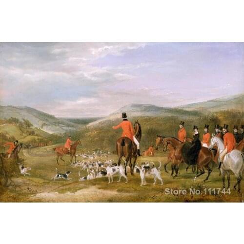 Landscapes painting The Berkeley Hunt Heywood Hardy Hunting dogs Hand painted High quality