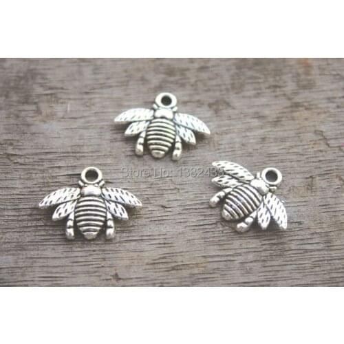 35pcs--Bee charms,Antique Tibetan silver Lovely Bee Honeybee Charm Pendant 16x21mm