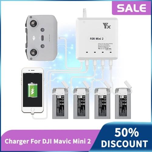 SALE 6IN1 Battery Charger For DJI Mavic Mini 2 4 Batteries Fast Charging Hub Remote control Charging with USB port