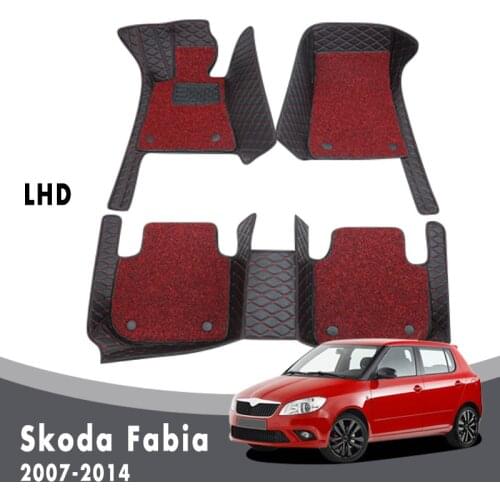 Luxury Double Layer Wire Loop Carpets For Skoda Fabia 2014 2013 2012 2011 2010 2009 2008 2007 Car Floor Mats Custom Styling Rugs