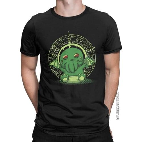 The Littlest Elder God T-Shirts Men Call Of Cthulhu Lovecraft Novelty 100% Cotton Tee Shirt Crewneck Classic T Shirts