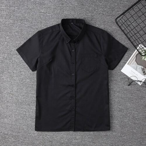 School Uniform For Women Men Short Sleeve Black Shirt Sailor Suit JK Tops Business Business Formal Occasions Work Uniforms