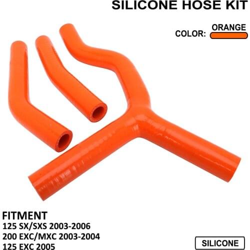 Moto Bike Orange Silicone Radiator Heater Coolant Water Hose For KTM SX125 SX200 125SX 200SX SX 125 200 2003 2004 2005 2006