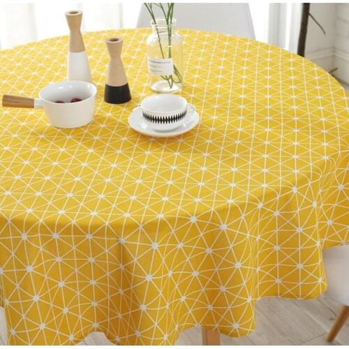 Geometry yellow Beige gray arrow cotton and linen Tablecloth Waterproof Oilproof kitchen dining Table colth Cover Mat washable