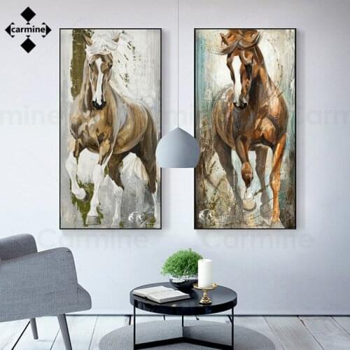 Modern Realistic Horse Wall Art On Canvas Wall Ink Painting Posters Steed Picture and Print Wall Decor for Home Interior Decor