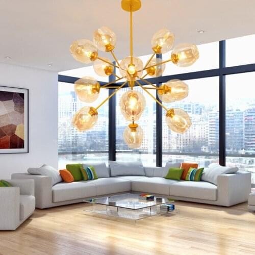 Nordic modern iron herringbone branch pendant light glass ball bubble living room restaurant bedroom bar hanging lighting e27