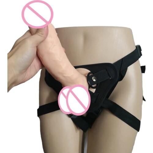 AMABOOM 24*5cm Strap On Realistic Big Dildo Pants For Woman Couples Strapon Dildos Panties For Lesbian Gay Adult Game Sex Toys