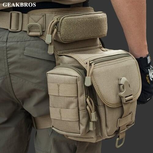 Military Tactical Drop Leg Bag Tool Fanny Thigh Pack Hunting Bag Waist Pack Motorcycle Riding Hiking Fishing Men Waist Packs