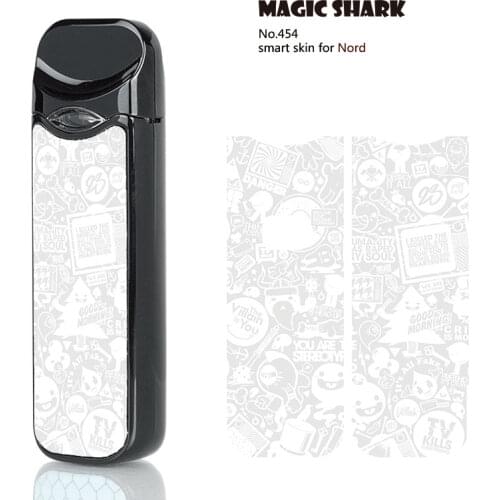 Magic Shark New Cherry Back Off Hope Gold Silk Stereo PVC No Fade Case Sticker Wrap Skin Film for Smok Nord