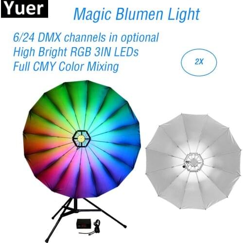 2Pcs/Lot Magic Blumen Effect Lights High Bright RGB 3IN LED DMX Disco DJ Light LED Wash Effect party Color music Stage lights
