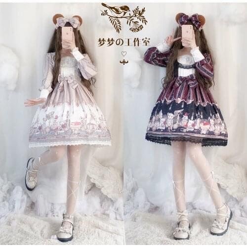 Japanese Spring and Autumn Doll Steam Four-Part Op Long Sleeve Lolita Daily Dress kawaii clothing fairy kei lolita dress