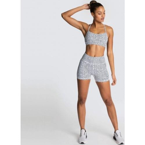 2PCS Women Leopard Printing Yoga Set Gym Shockproof Sports Bras Sport Shorts Running Work Out Gym Training Suit