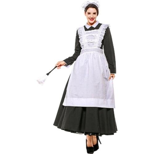 Plus Size S-3XL Sexy Adult Woman Late Night French Maid Servant Costume French Maid Costume