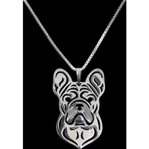 New Unique Romantic Gold Silver Color French Bulldog Pendant Necklace Hunger Games Necklace Women Best Friend Choker