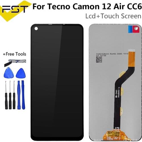 6.55''For Tecno Camon 12 Air CC6 LCD Display Touch Screen Digitizer Panel Assembly for Tecno Camon12Air Screen Repair Part+Tools