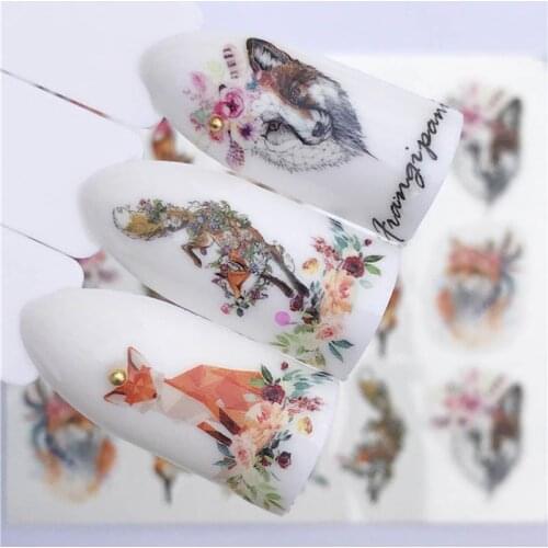 1PC nail art sticker animal fish pattern for 3D manicure decoration full cover film water transfer nail adhesive FW004