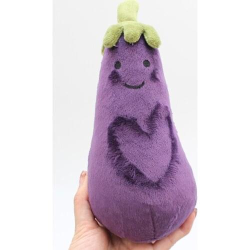 17cm Simulation Eggplant Plush Toy PP Cotton Filled Simulation Vegetable Pendant Fun Creative Gifts