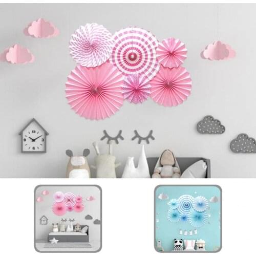 Polka Dot 6Pcs/Set Creative Festive Paper Hanging Ornament Colorful Paper Pendant Symmetrical for Weeding