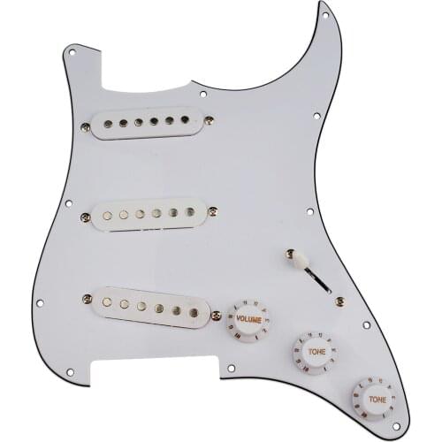 White Electric Guitar Accessories Circuit Board 3 Single Coil Loaded Prewired Pickguard SSS Plain for Strat Stratocaster Parts