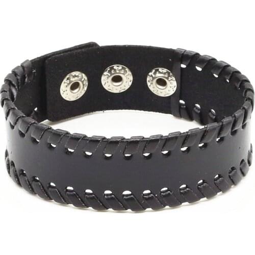New Fashion Wrap Handmde Vintage Punk Braid Weave Wide Female Femme Homme Male Genuine Leather Men Bracelet For Women Jewelry