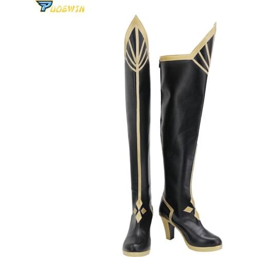 Fate/Stay Night Altria Pendragon Cosplay Black Shoes Boots