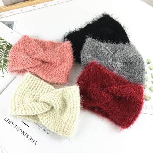 Baby Headband Wool Knitted Headbands For Women Girl Winter Headwrap Children Turban Toddler Ear Warmer Hair Accessories Hairband
