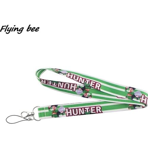 Flyingbee Anime Full-time Hunter Neck Strap Lanyards ID Badge Card Holder Keychain Phone Gym Strap Webbing Necklace Gift X1267