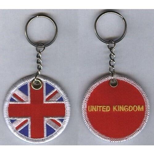 Hot Sale for Embroidery Keychain Cute Keychains Made by Fabric 1.5 inches with Chain and Metal Ring Custom and MOQ100pcs