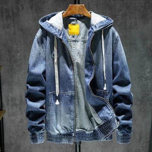 Men Coat Denim Jackets Casual Teens Denim Turn-down Collar Long Sleeve Denim Loose Mens Jacket Denim Jacket
