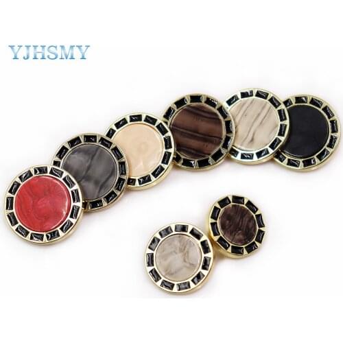 Metal Button Clothes Sweater Coat Decoration Suit Flat Good Quality Accessories DIY Clothing 6Pcs/Lot X-048