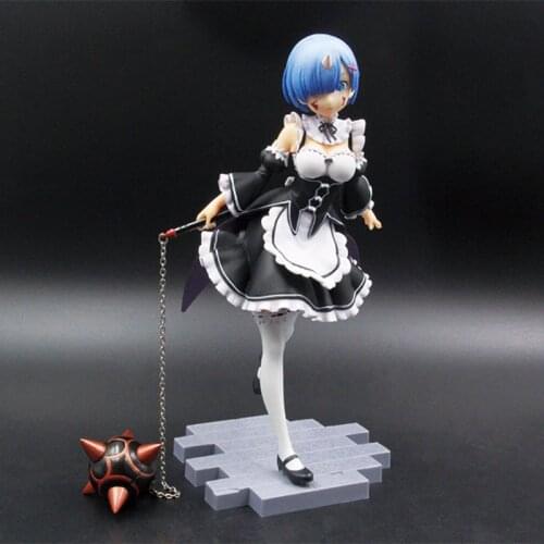 Cute Anime Re:Life in a different world from zero Rem with Hammer Maid Ver. PVC Action Figure Collectible Model Toys Doll Gift