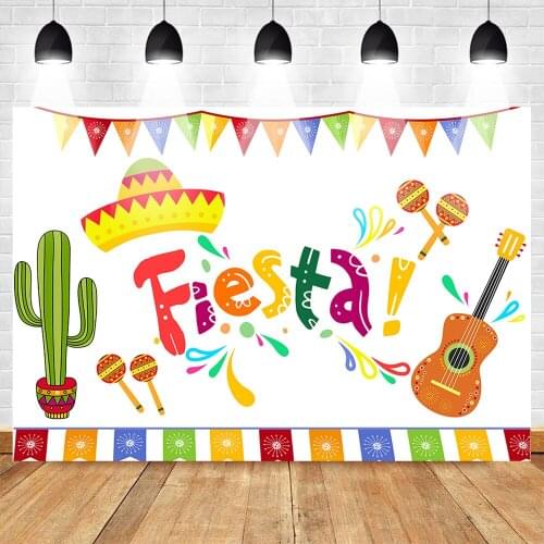 MOCSICKA Fiesta Themed Photo Background Mexico Music Style Party Backdrop Mexican Birthday Party Background for Photo Studio