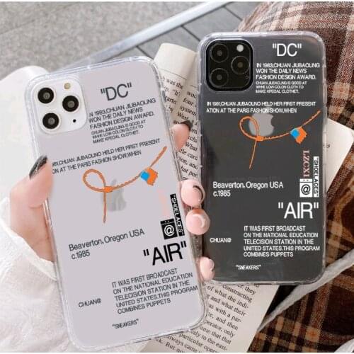 Fashion Tides brand sneakers Phone Case For iPhone 12 11 Pro X XR XS MAX 7 8 6 Plus Simple label letter Silicone Cover Coque