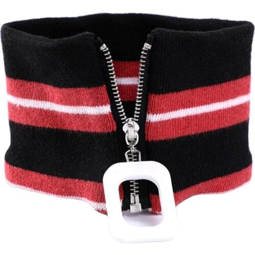 New Zipper Winter Women High Neck Collar Infinity Scarf Warm Striped Knitted Snood Wraps Sjaal Voor Dames Szalik Bufandas Mujer