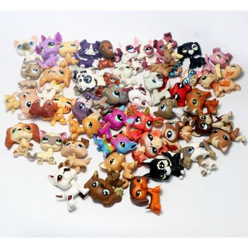 Random 6pcs/lot Original 5cm pets shop dog kitten lps Figures Dolls kids model for collection toy