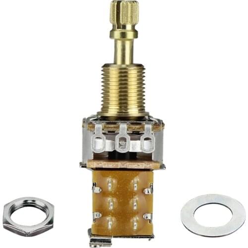 FLEOR 1PCS 500K Push/Push Potentiometer Linear Taper B500K Pot Long Split Shaft