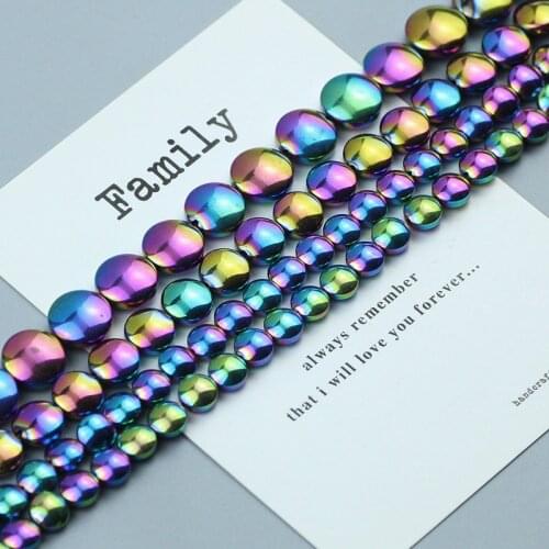 Multicolor Oval Coin Hematite Stone Beads Natural Spacer Loose Beads For Jewelry Making DIY Bracelet Ear Studs Accessories 15