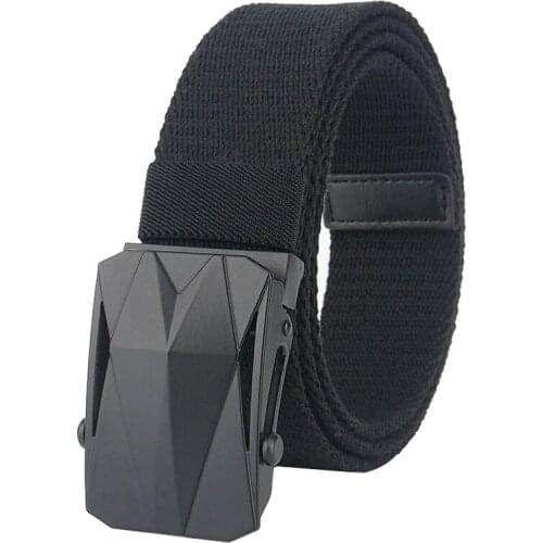 Trend new belt high quality Stripe Color Canvas Smooth Buckle Men belt Multifunction casual pants cowboy pants belt