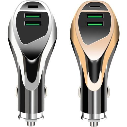 USB Car Charger Compact Dual Port Quick Charging 3.0 Power Adapter for iphone Huawei Mobile Phone