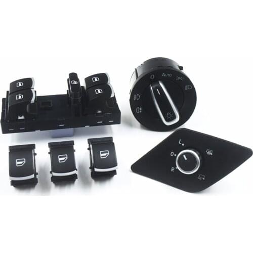 Mirror Headlight Window Control Switch Controlbutton 6PCS/SET For Volkswagen VW Jetta MK4 IV 16D 959 565A 5ND 959 857, 5ND959855