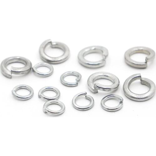 10/50/100pcs Galvanized Steel Spring Split Lock Washer Elastic Gasket M1.6 M2 M2.5 M3 M4 M5 M6 M8 M10 M12 M16 M18 M20 M24