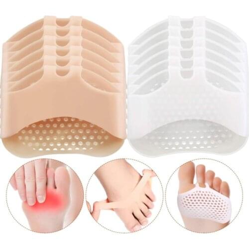10 Pcs/5 Pairs Ball of Foot Cushion Silicone Forefoot Metatarsal Pad Foot Insole For Reducing Forefoot Pain Callus Blister