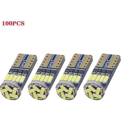 100pcs T10 15SMD 4014 Chips 50MA Led W5W 194 168 Car styling Side Wedge Map door reading Tail Lamp Bulb auto White Blue red 12V