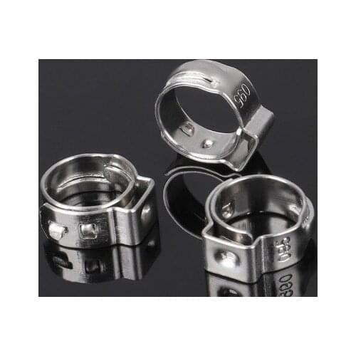 19.4-22.6 mm Pinch Clamps Stepless Single Ear Tight-Seal Vibration-Resistant for Firm Hose and Tube 304 Stainless Steel Pack 25