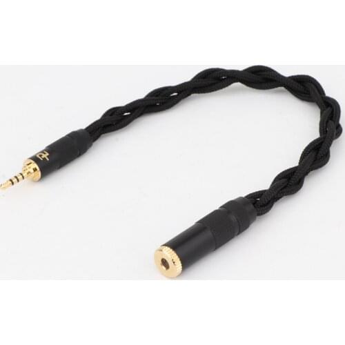 2.5mm TRRS Balanced to 3.5mm Female Balanced Trrs Audio Adapter Silver Plated Cable