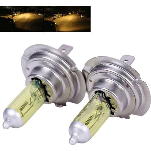 2pcs/set H7 12V 55W Halogen Xenon Car Fog Daytime Light Headlight Bulb Yellow