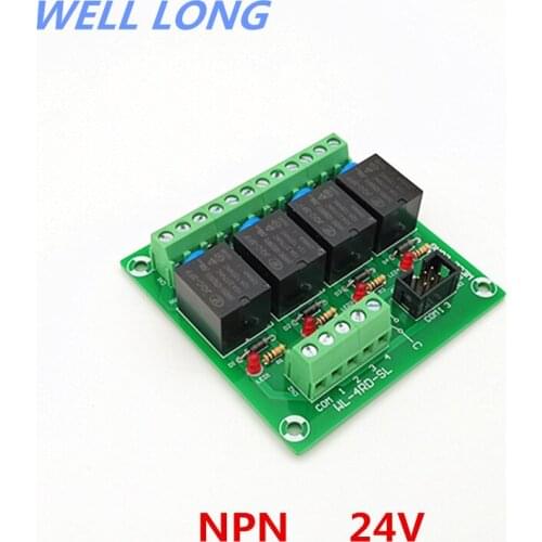4 Channel NPN Type 24V 15A Power Relay Interface Module,HF JQC-3FF-24V-1ZS Relay