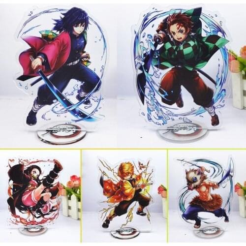 Anime Acrylic Action Figure Demon Slayer Kimetsu no Yaiba Tanjirou Kamado Model Action Desk Decoration Toy Double Side 15cm